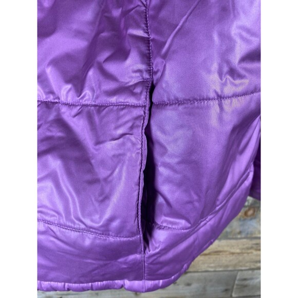 Women's 54in Bust Purple Reversible Puffer Mid Length Jacket Quilted Lined Coat - Picture 7 of 11